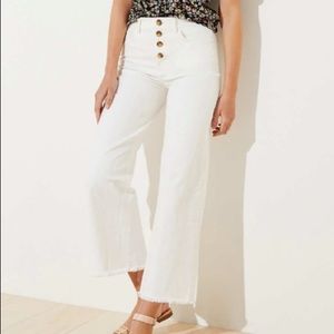 LOFT High Waist Wide Leg Crop jeans Size 30